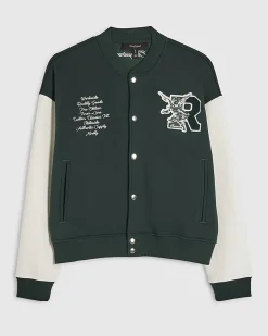 Green Oversized Fit Rennes Bomber Jacket