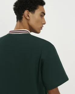 Green Oversized Fit Striped Rugby Shirt