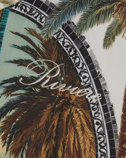 Green Palm Tree Print Shirt & Short Set