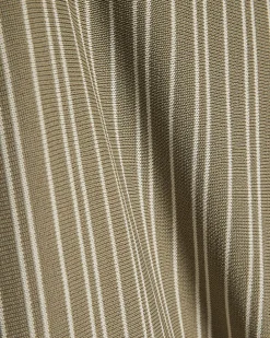 Green Pinstripe Open Collar Knit Shirt