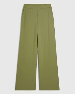 Green Ponte Wide Leg Trousers