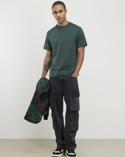 Green Regular Fit Cotton Midweight T-Shirt