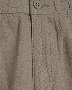 Green Regular Fit Linen Blend Shorts