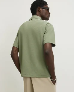 Green Regular Fit Textured Shirt