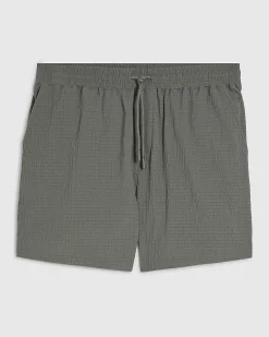 Green Regular Fit Textured Shorts