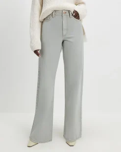Green Relaxed Straight Jeans