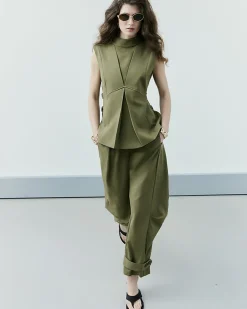 Green RI Studio High Neck Side Tab Top