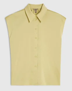 Green Satin Short Sleeve Shirt