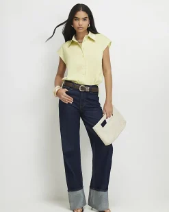 Green Satin Short Sleeve Shirt