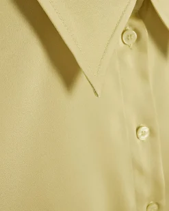 Green Satin Short Sleeve Shirt
