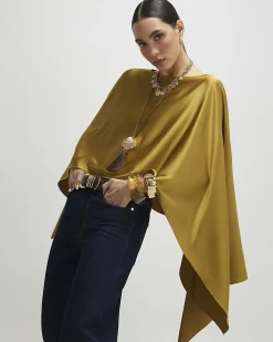 Green Satin Waterfall Cape
