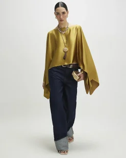 Green Satin Waterfall Cape