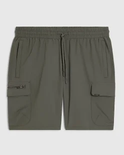 Green Skinny Fit Cargo Shorts