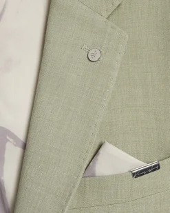Green Skinny Fit Stretch Suit Jacket