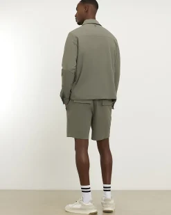 Green Skinny Fit Stretch Shorts