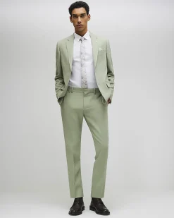 Green Skinny Fit Tailored Suit Trousers