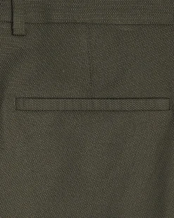 Green Skinny Fit Textured Suit Trousers