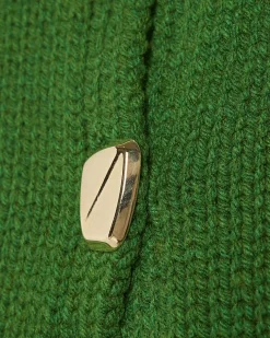 Green Sleeveless Button Cardigan