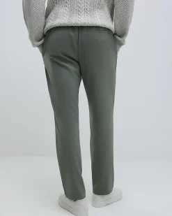 Green Slim Elasticated Smart Joggers