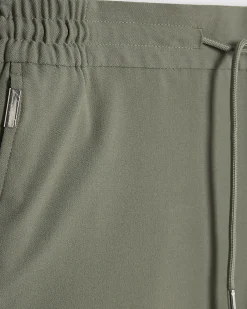 Green Slim Elasticated Smart Joggers
