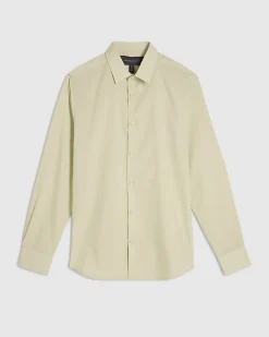 Green Slim Fit Cotton Blend Shirt