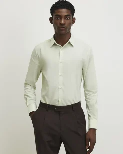 Green Slim Fit Cotton Blend Shirt