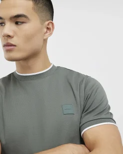 Green Slim Fit Interlock Crew Neck T-Shirt