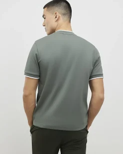 Green Slim Fit Interlock Crew Neck T-Shirt