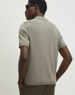 Green Slim Fit Knitted Polo Shirt