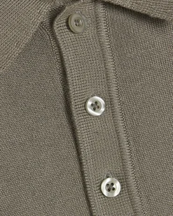 Green Slim Fit Knitted Polo Shirt