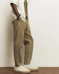 Green Slim Fit Stretch Textured Joggers