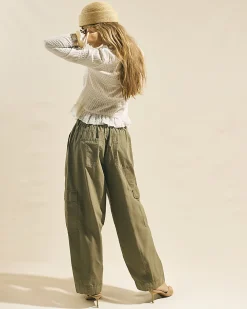 Green Straight Leg Cargo Trousers