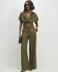 Green Stripe Soft Tailored Trousers