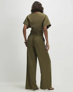 Green Stripe Soft Tailored Trousers