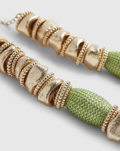 Green Thread Beaded Necklace