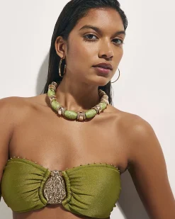 Green Thread Beaded Necklace