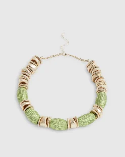 Green Thread Beaded Necklace