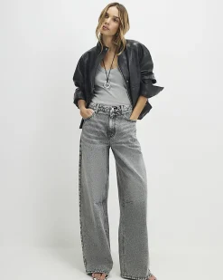 Grey Classic Barrel Jeans