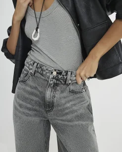 Grey Classic Barrel Jeans