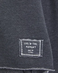 Grey Cotton Blend Burnout Sweatshirt