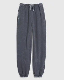 Grey Cotton Blend Burnout Cuffed Joggers