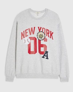 Grey Cotton Blend New York Sweatshirt