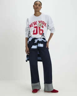 Grey Cotton Blend New York Sweatshirt
