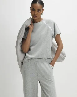 Grey Cotton Cosy Whipstitch T-shirt