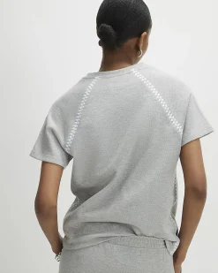 Grey Cotton Cosy Whipstitch T-shirt