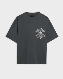 Grey Cotton Saint Antoine Crest T-Shirt