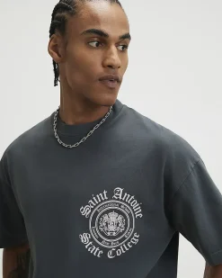 Grey Cotton Saint Antoine Crest T-Shirt
