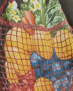 Grey Cotton Washed Fruit Basket T-Shirt