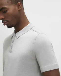 Grey Essential Slim Fit Knitted Polo Shirt