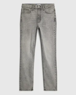Grey High Waisted Slim Fit Ankle Grazer Jeans